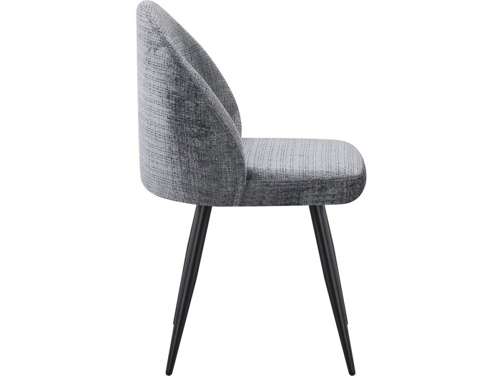 Set of 2 "Samuel" fabric chairs - 53 x 51 x 82 cm - Grey