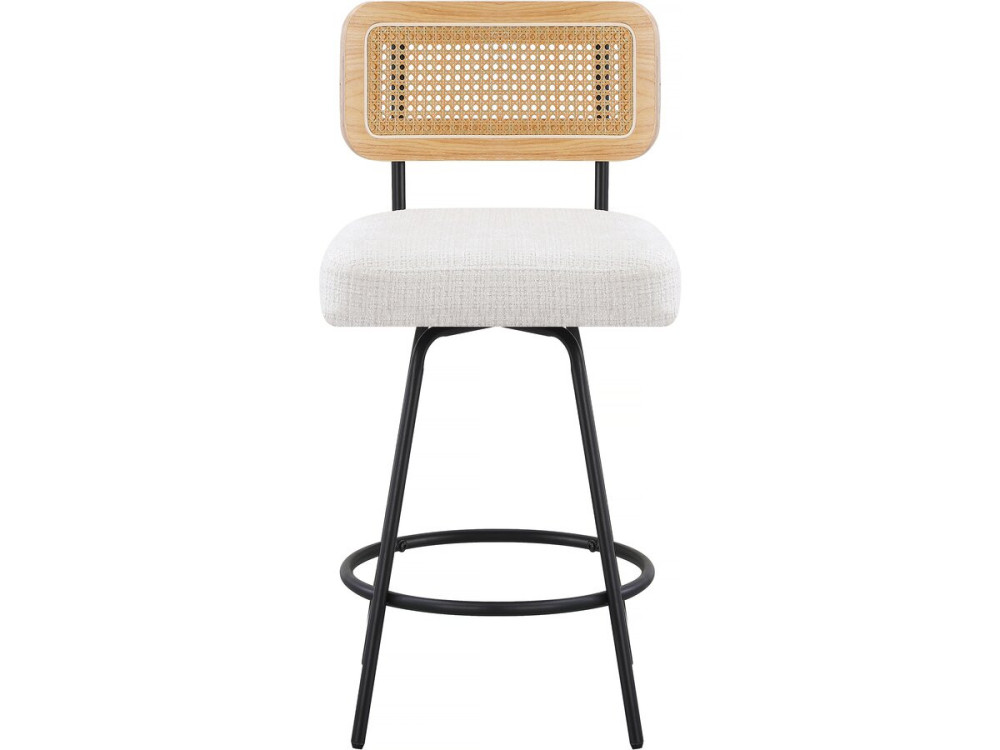Set of 2 "Wilfried" fabric high chairs - 51 x 44 x 95 cm - Beige