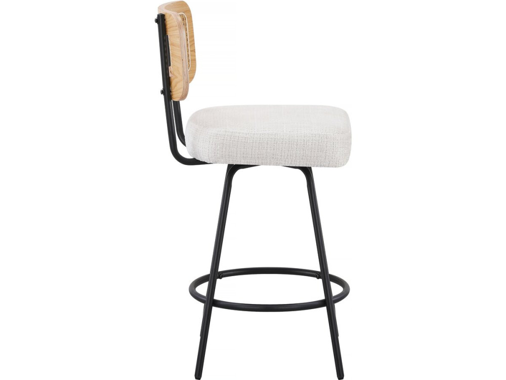 Set of 2 "Wilfried" fabric high chairs - 51 x 44 x 95 cm - Beige