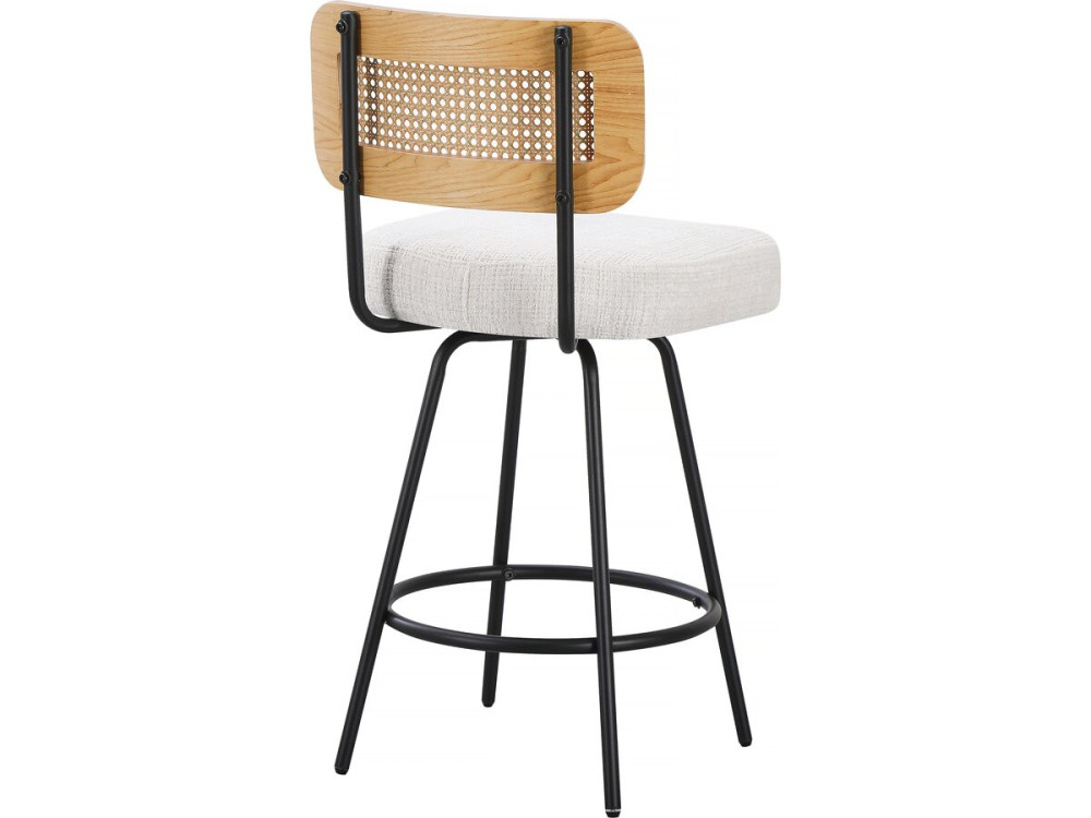 Set of 2 "Wilfried" fabric high chairs - 51 x 44 x 95 cm - Beige