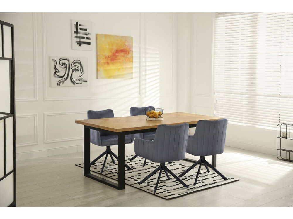 Set of 2 "Pharell" fabric chairs - 60 x 61 x 91 cm - Grey