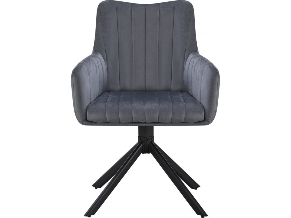 Set of 2 "Pharell" fabric chairs - 60 x 61 x 91 cm - Grey