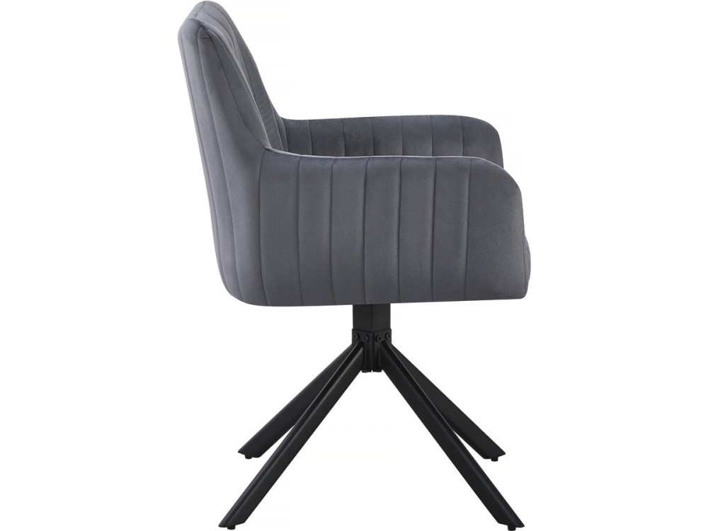 Set of 2 "Pharell" fabric chairs - 60 x 61 x 91 cm - Grey