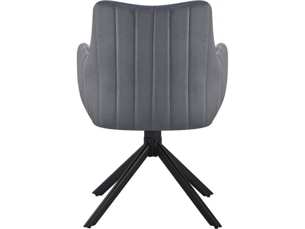 Set of 2 "Pharell" fabric chairs - 60 x 61 x 91 cm - Grey