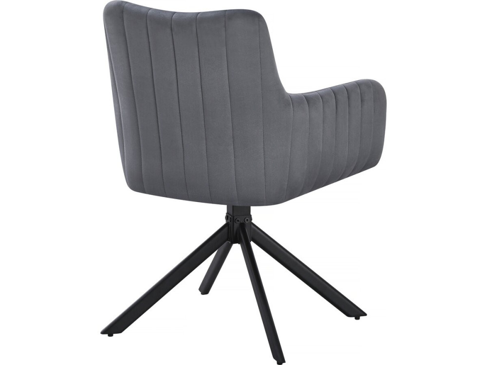 Set of 2 "Pharell" fabric chairs - 60 x 61 x 91 cm - Grey