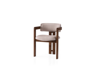 Cozy" wooden chair - 44 x 57 x 76 cm - Walnut cream