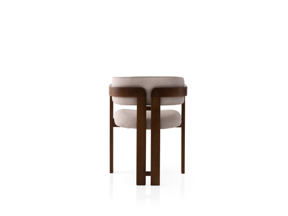 Cozy" wooden chair - 44 x 57 x 76 cm - Walnut cream