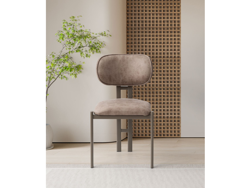 Muriz" metal chair set (2 pieces) - Mink