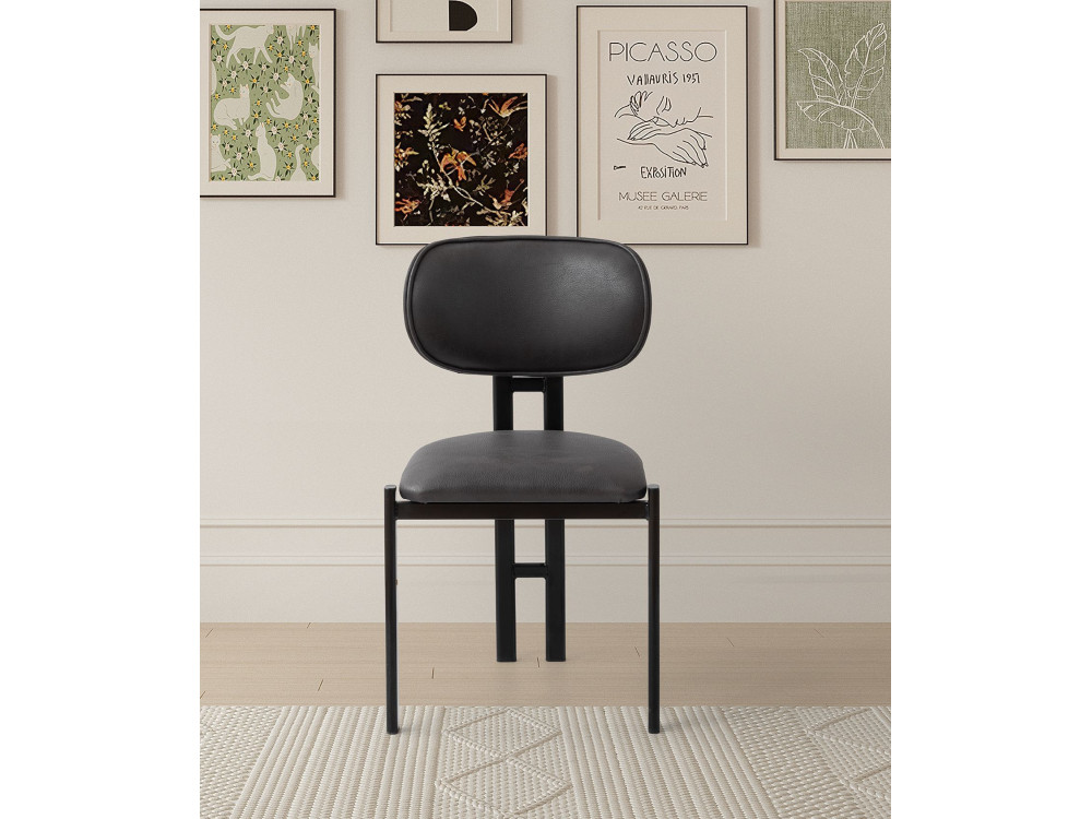 Muriz" metal chair set (2 pieces) - Anthracite