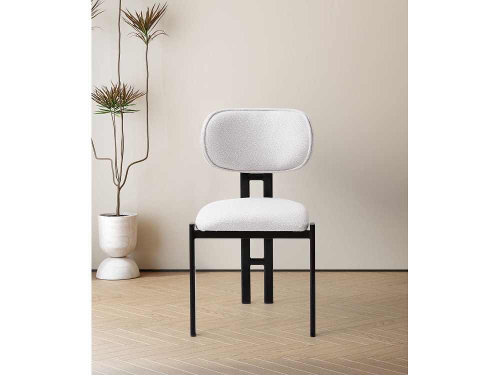 Muriz" metal chair set (2 pieces) - Off-white