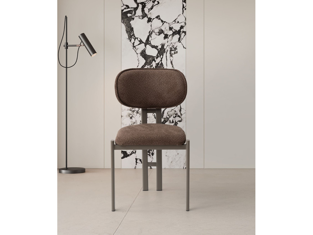 Muriz" metal chair set (2 pieces) - Brown