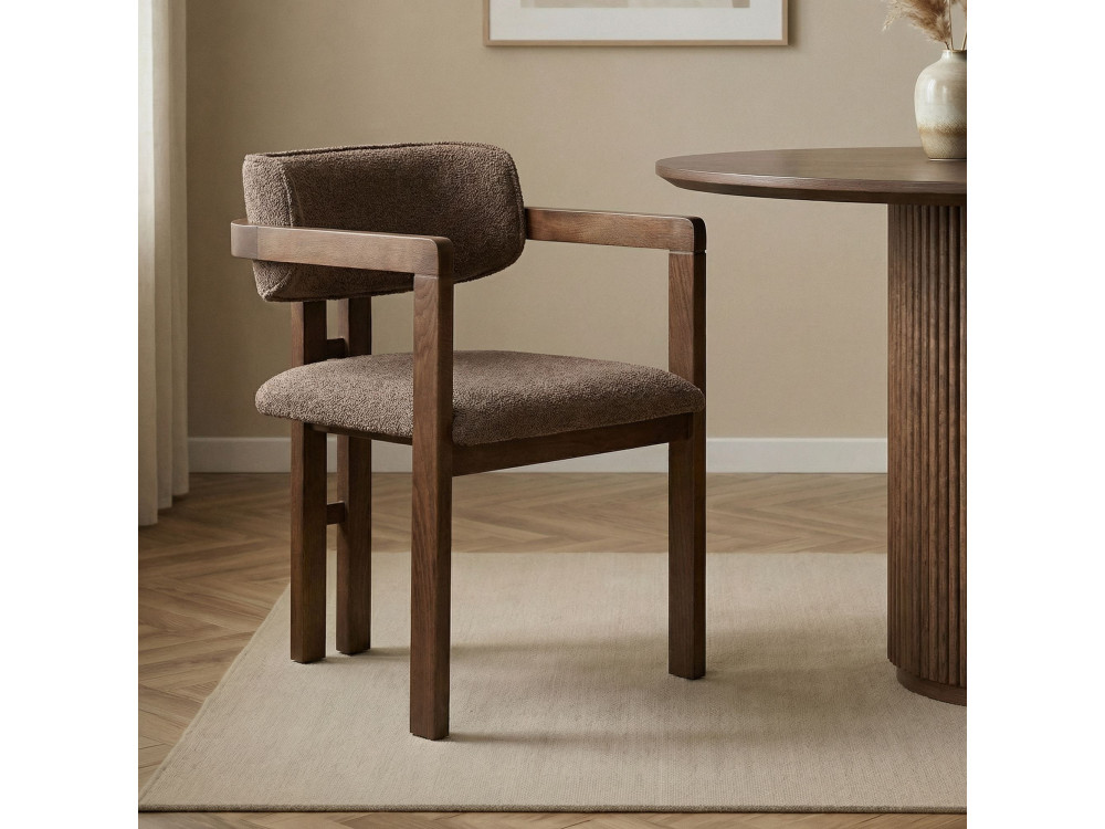 Toscana" wooden chair - 54 x 54 x 76 cm - Brown / Dark walnut