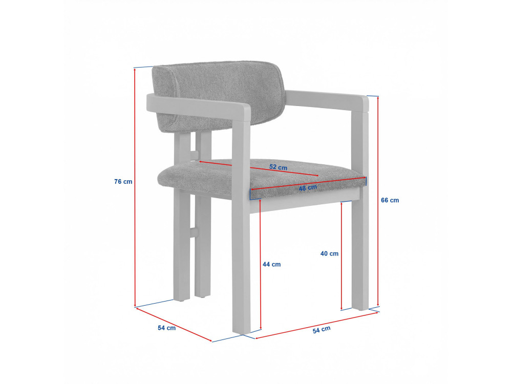 Toscana" wooden chair - 54 x 54 x 76 cm - White