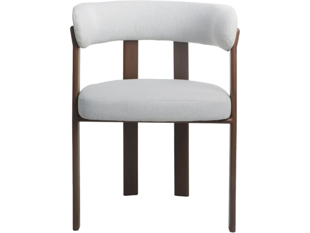 Set of 2 "Opale" dining chairs with arms - Light grey