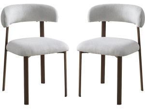 Set of 2 "Aurea" imitation wood dining chairs - Light grey