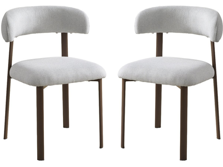 Set of 2 "Aurea" imitation wood dining chairs - Light grey