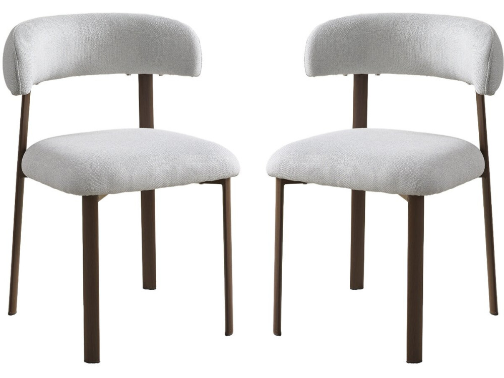 Set of 2 "Aurea" imitation wood dining chairs - Light grey