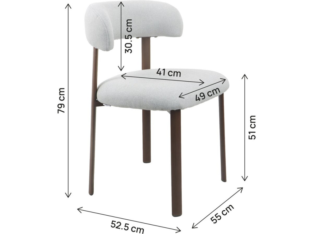 Set of 2 "Aurea" imitation wood dining chairs - Light grey