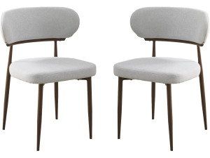 Set of 2 "Elora" imitation wood dining chairs - Light grey