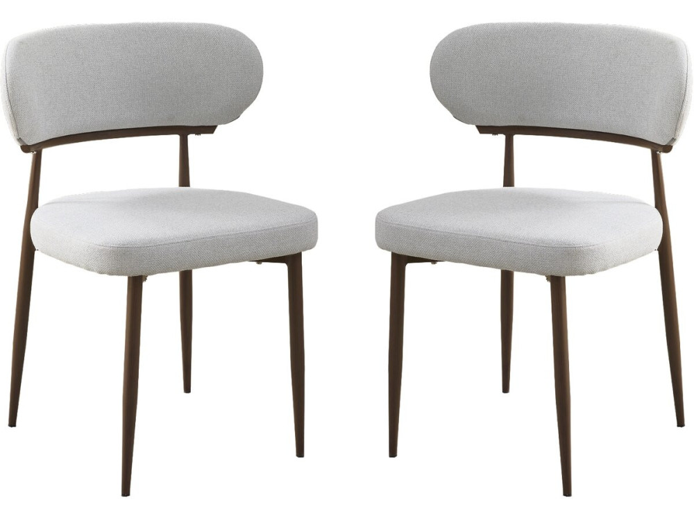 Set of 2 "Elora" imitation wood dining chairs - Light grey