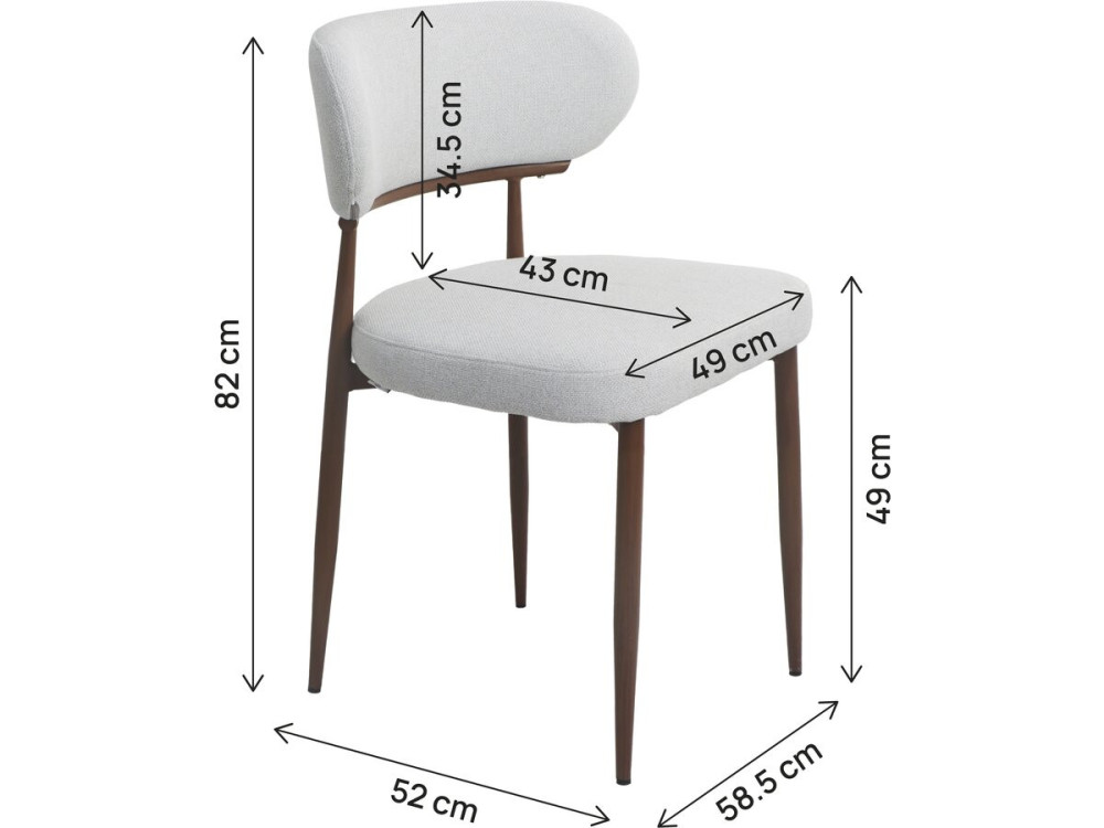 Set of 2 "Elora" imitation wood dining chairs - Light grey