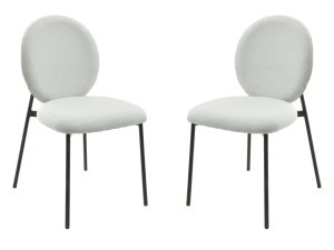 Set of 2 "Perla" metal dining chairs - Light grey
