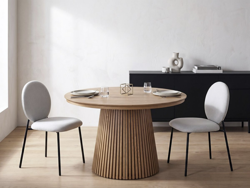 Set of 2 "Perla" metal dining chairs - Light grey