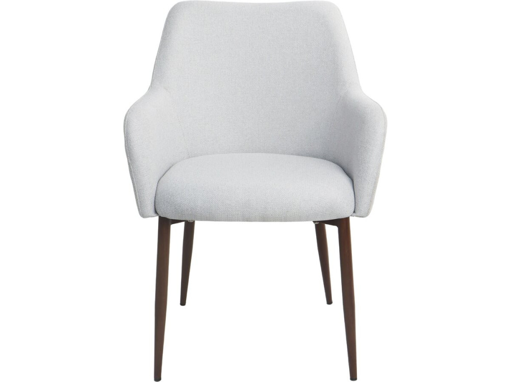 Set of 2 "Jade" dining chairs with armrests - Light grey