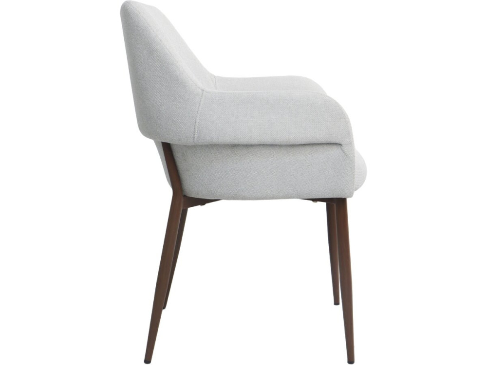 Set of 2 "Jade" dining chairs with armrests - Light grey