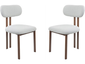 Set of 2 "Veralia" imitation wood dining chairs - Light grey
