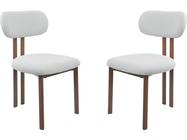 Set of 2 "Veralia" imitation wood dining chairs - Light grey