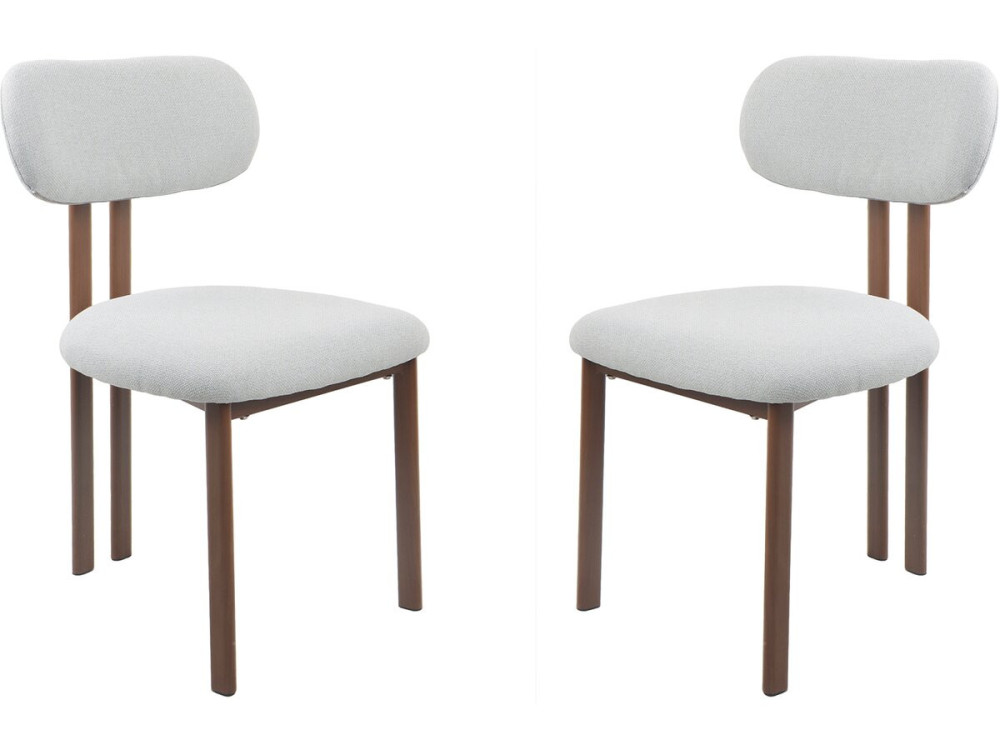 Set of 2 "Veralia" imitation wood dining chairs - Light grey