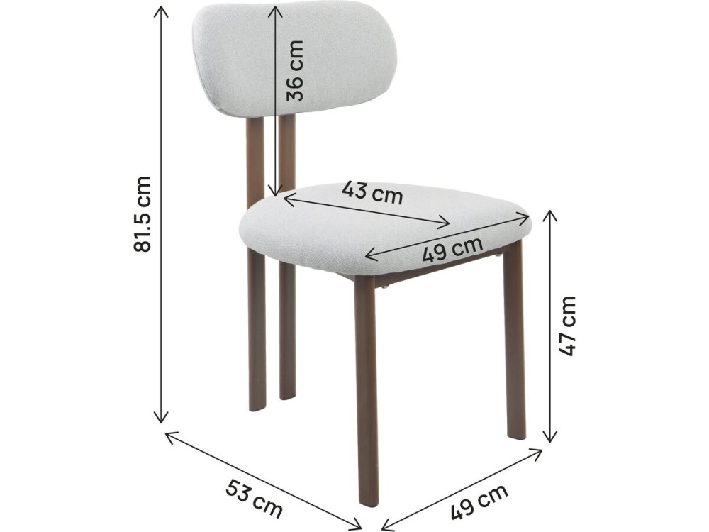 Set of 2 "Veralia" imitation wood dining chairs - Light grey