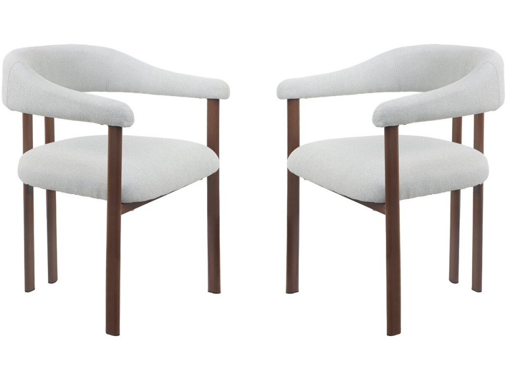 Set of 2 "Serelia" imitation wood dining chairs - Light grey