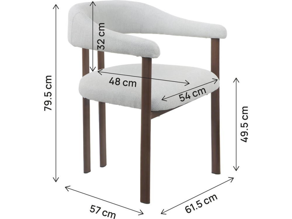 Set of 2 "Serelia" imitation wood dining chairs - Light grey
