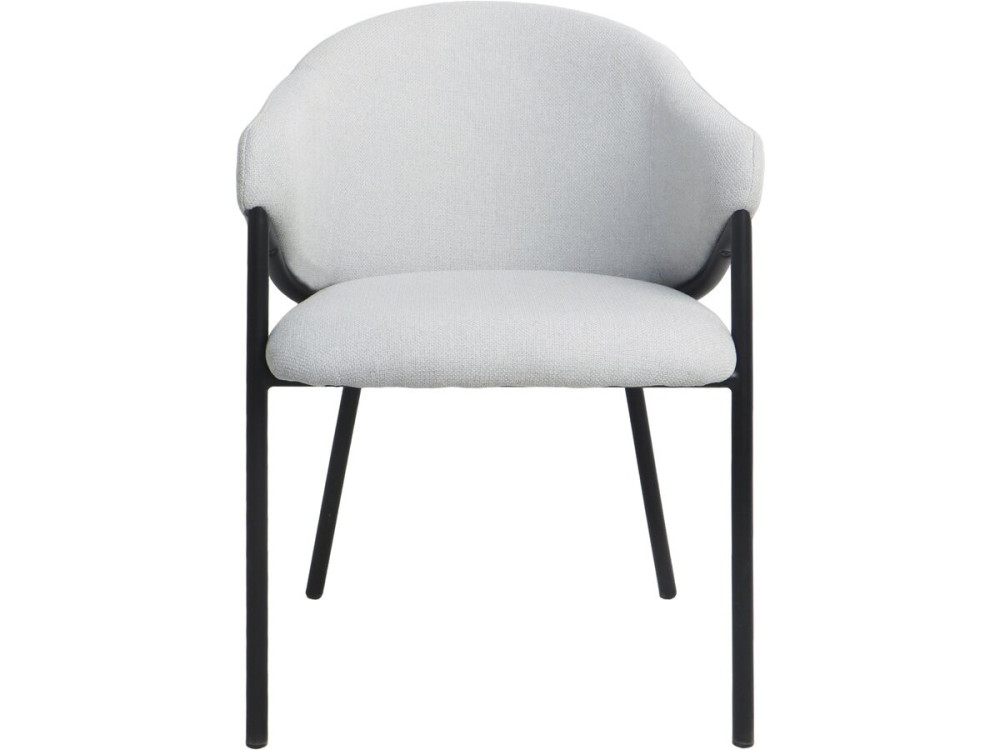 Set of 2 "Auralis" fabric and metal dining chairs - Light grey