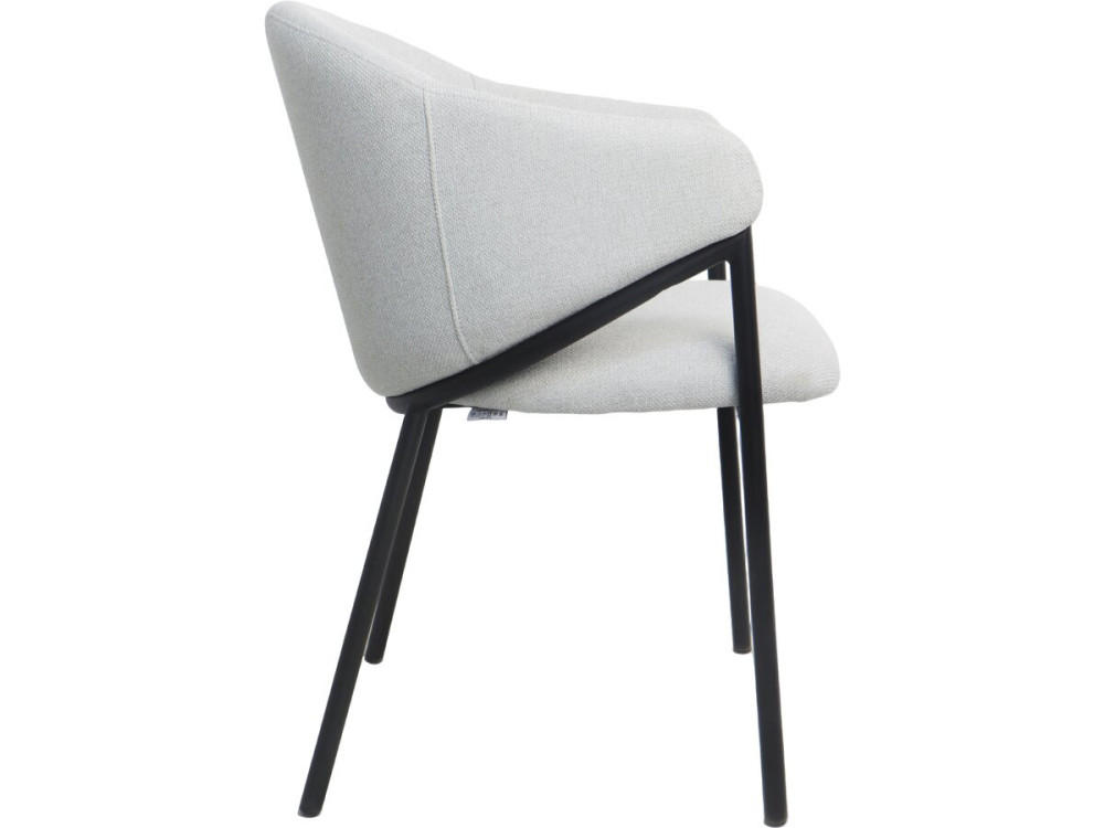 Set of 2 "Auralis" fabric and metal dining chairs - Light grey
