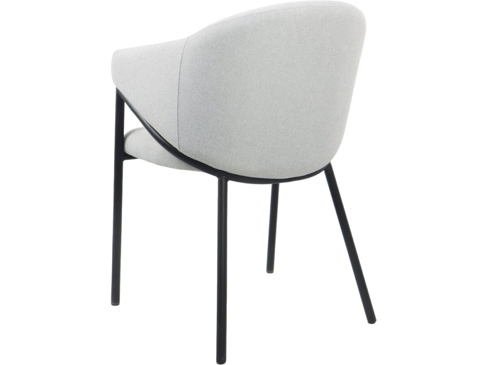 Set of 2 "Auralis" fabric and metal dining chairs - Light grey