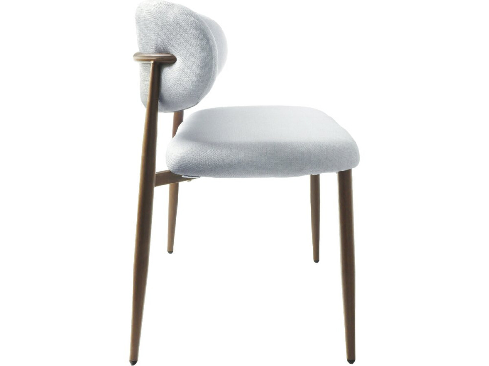 Fabric dining bench - 110 cm - "Sélène" - 3 seater - Light grey and brown