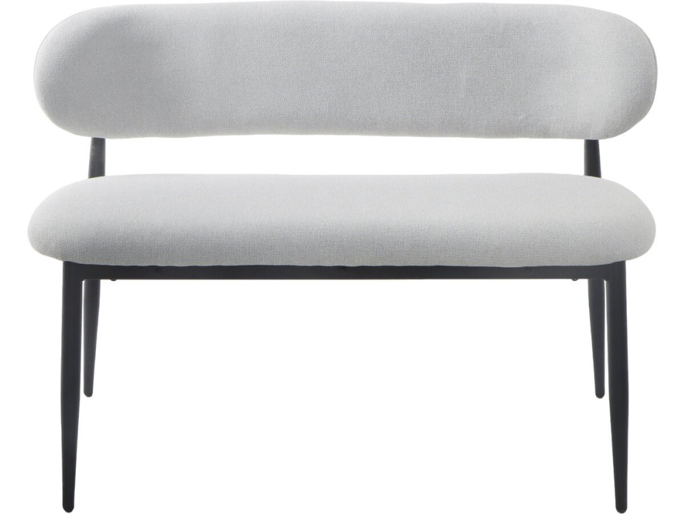 Fabric dining bench - 110 cm - "Sélène" - 3 seater - Light grey and Black