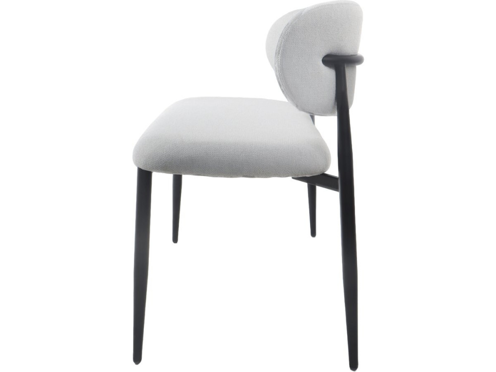 Fabric dining bench - 110 cm - "Sélène" - 3 seater - Light grey and Black