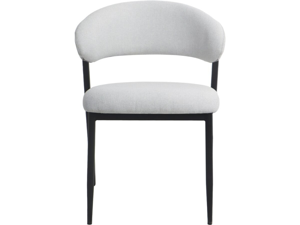 Set of 2 "Edena" fabric and metal dining chairs - Light gray