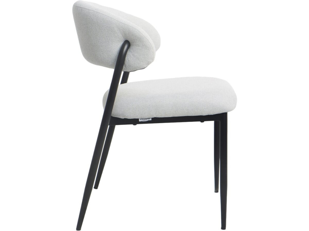 Set of 2 "Edena" fabric and metal dining chairs - Light gray
