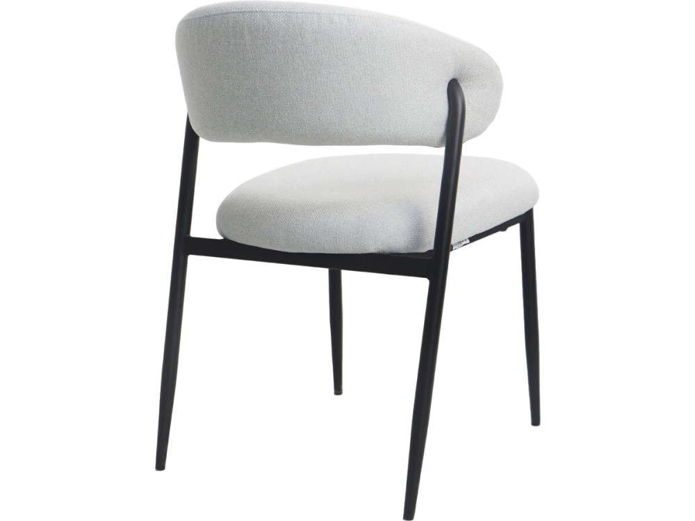 Set of 2 "Edena" fabric and metal dining chairs - Light gray