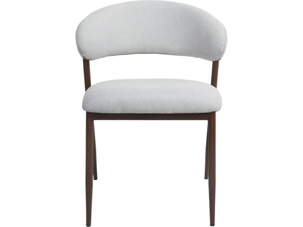 Set of 2 "Edena" fabric and metal dining chairs - Light gray