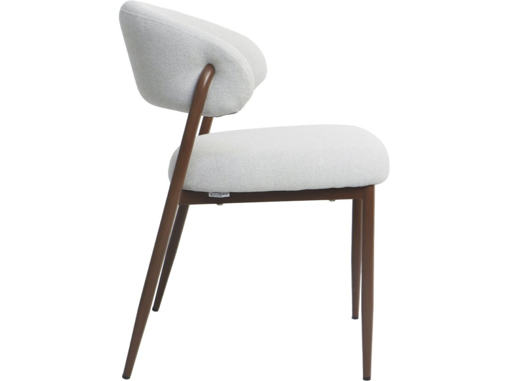 Set of 2 "Edena" fabric and metal dining chairs - Light gray