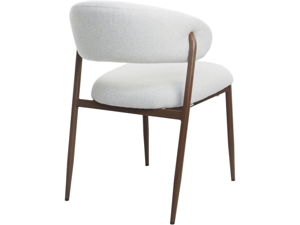 Set of 2 "Edena" fabric and metal dining chairs - Light gray