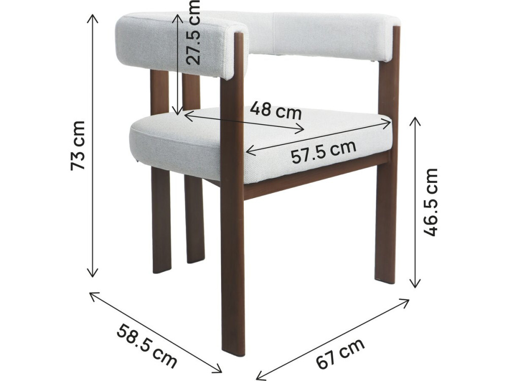 "Neora" Wood-Look Dining Chair - Light Gray