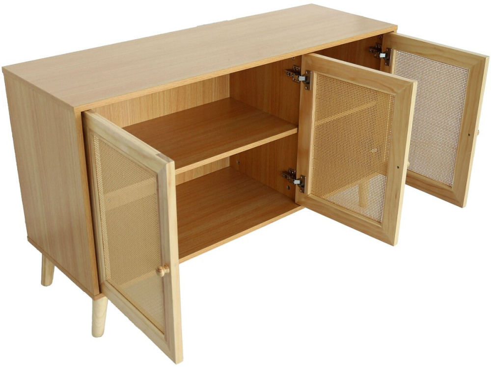 Neuille cane style sideboard - 120 x 40 x 71.5 cm - Beige