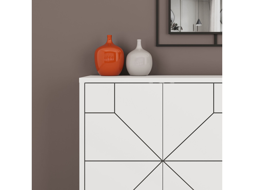 Dune" wooden sideboard - 123 x 35 x 62 cm - White